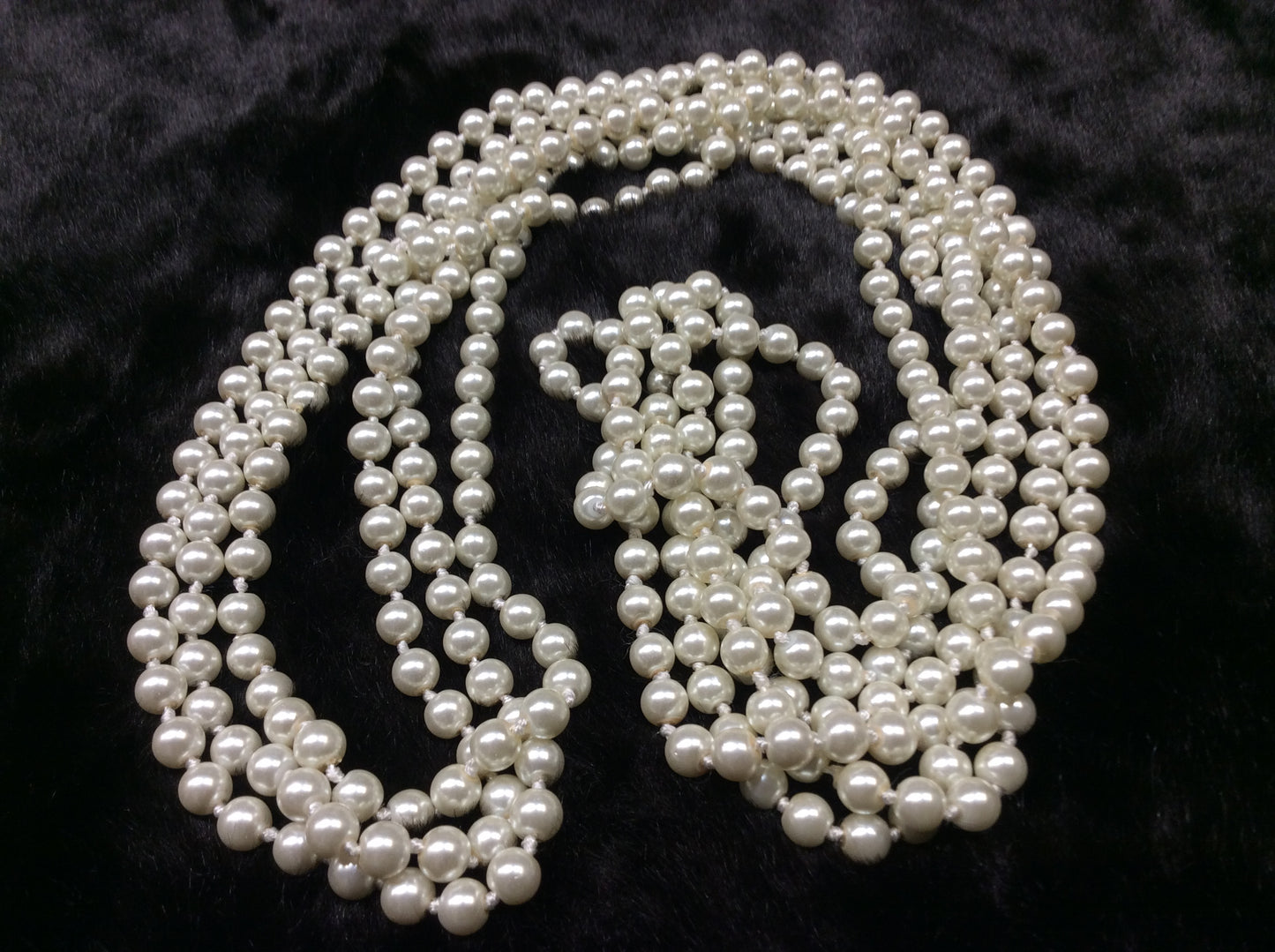collana di perle bijoux cm 120 bianco latte
