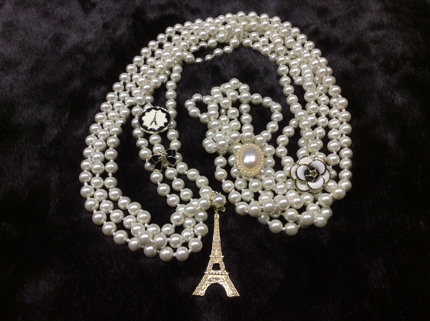 collana di perle bijoux cm 120 bianco latte