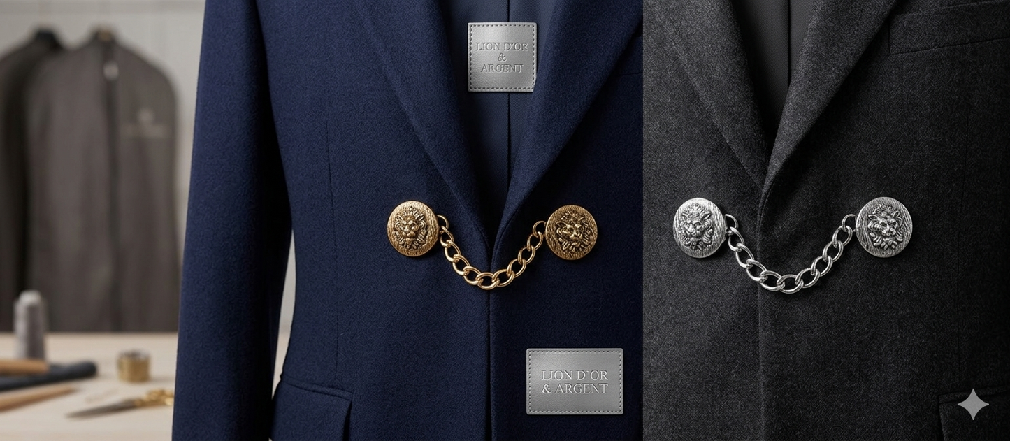 Chiusura a Catenella con Testa di Leone: Eleganza Regale in Oro e Argento