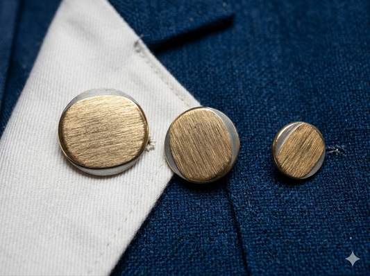 Bottoni Sartoriali Bicolore Oro e Argento - 15mm, 20mm, 25mm - Design Ovale