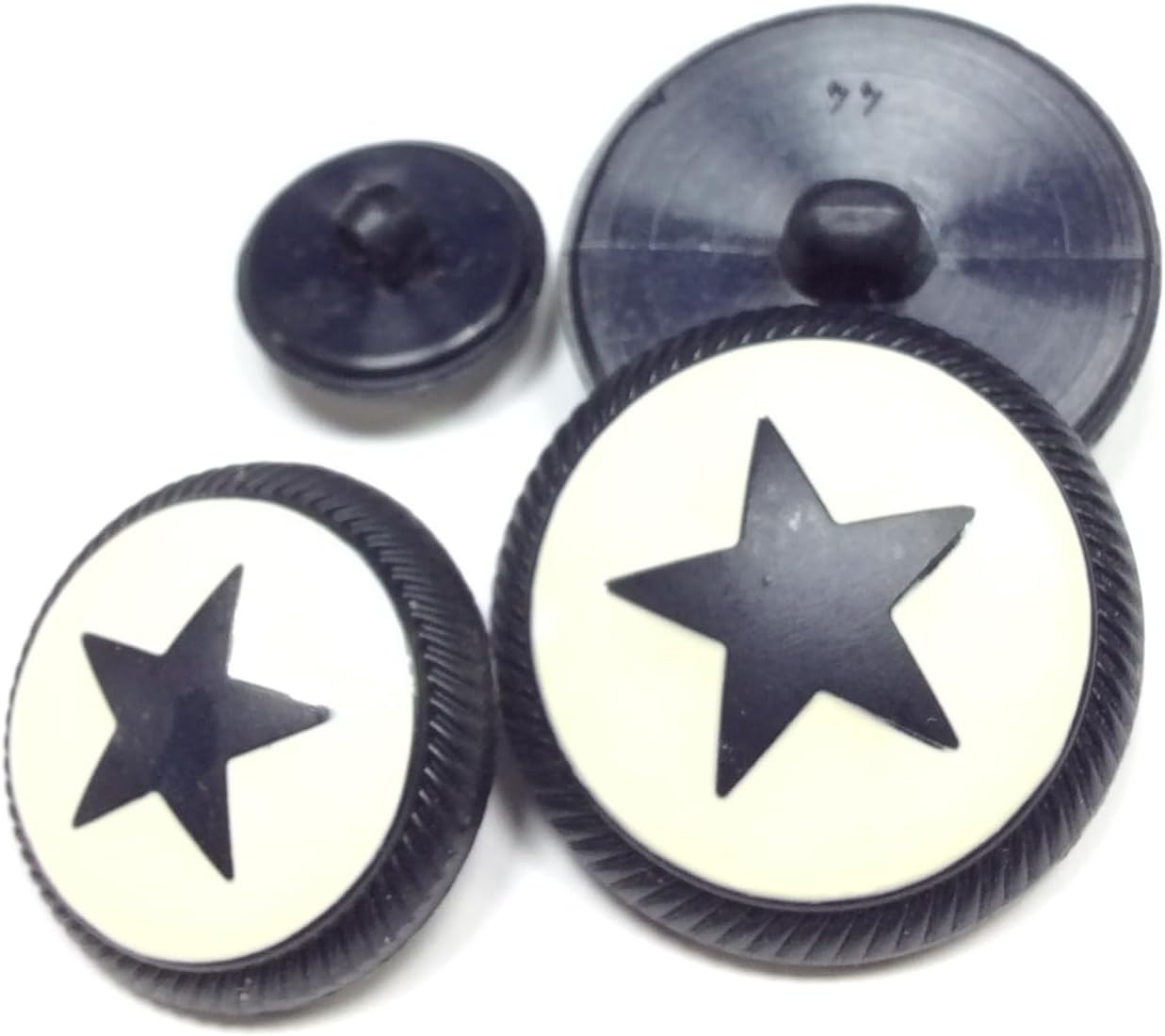 Bottoni Decorativi con Stella Nera e blu per Cucito e Fai-da-te, Stile Militare/Nautico