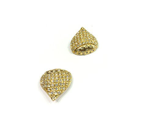 BOTTONE GIOIELLO CUORE ORO & STRASS CM 2,5