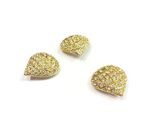 BOTTONE GIOIELLO CUORE ORO & STRASS CM 2,5