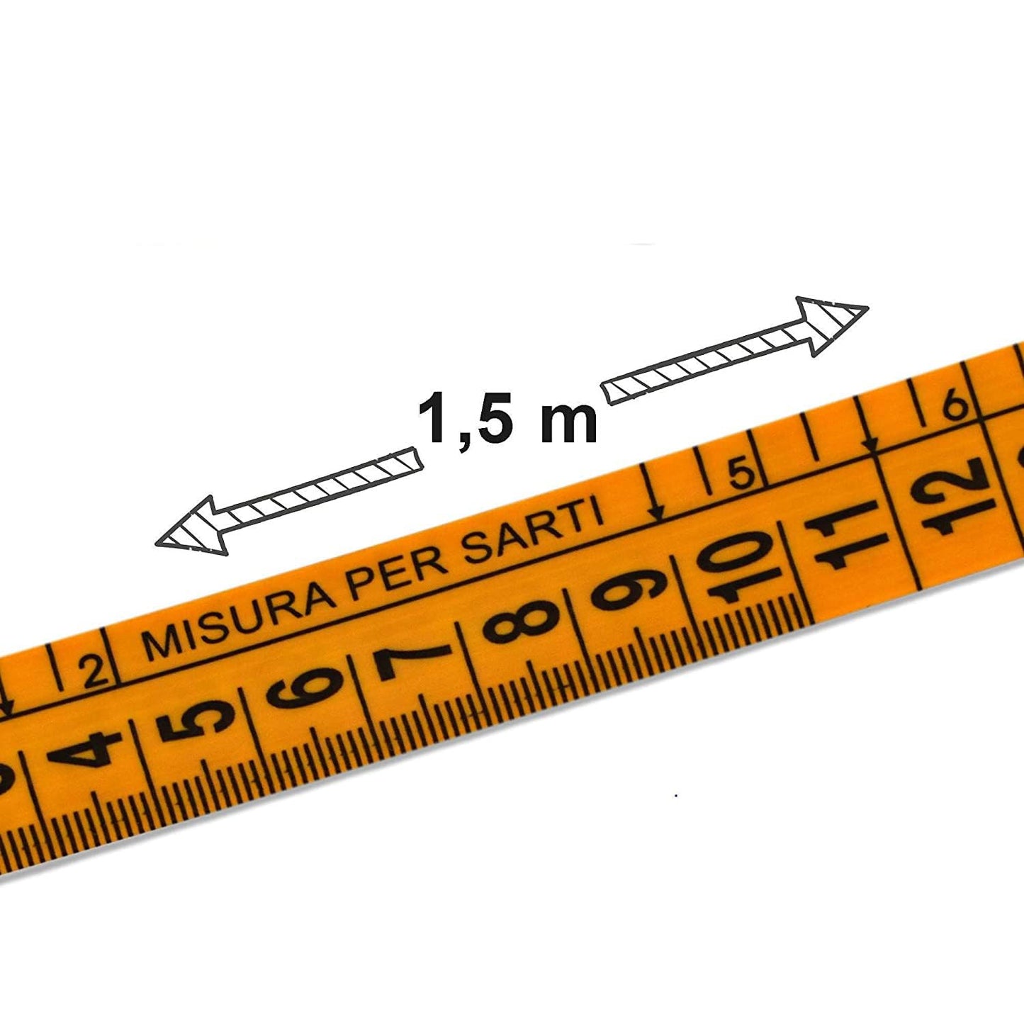 Centimetro Giallo Morbido Con Pratica Custodia In Plastica Rigida Centimetro da Sarta Professionale Avvolgibile Doppia Graduazione 1,5 Mt