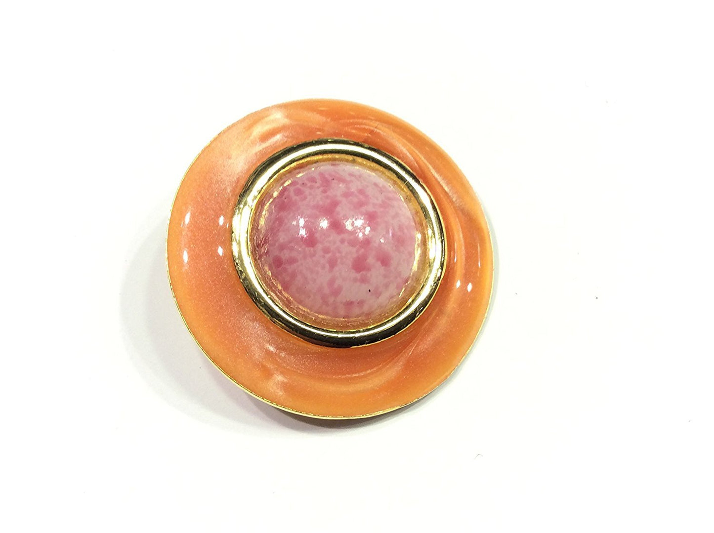 BOTTONE GIOIELLO SMALTATO ROSA & ARANCIO CM 3