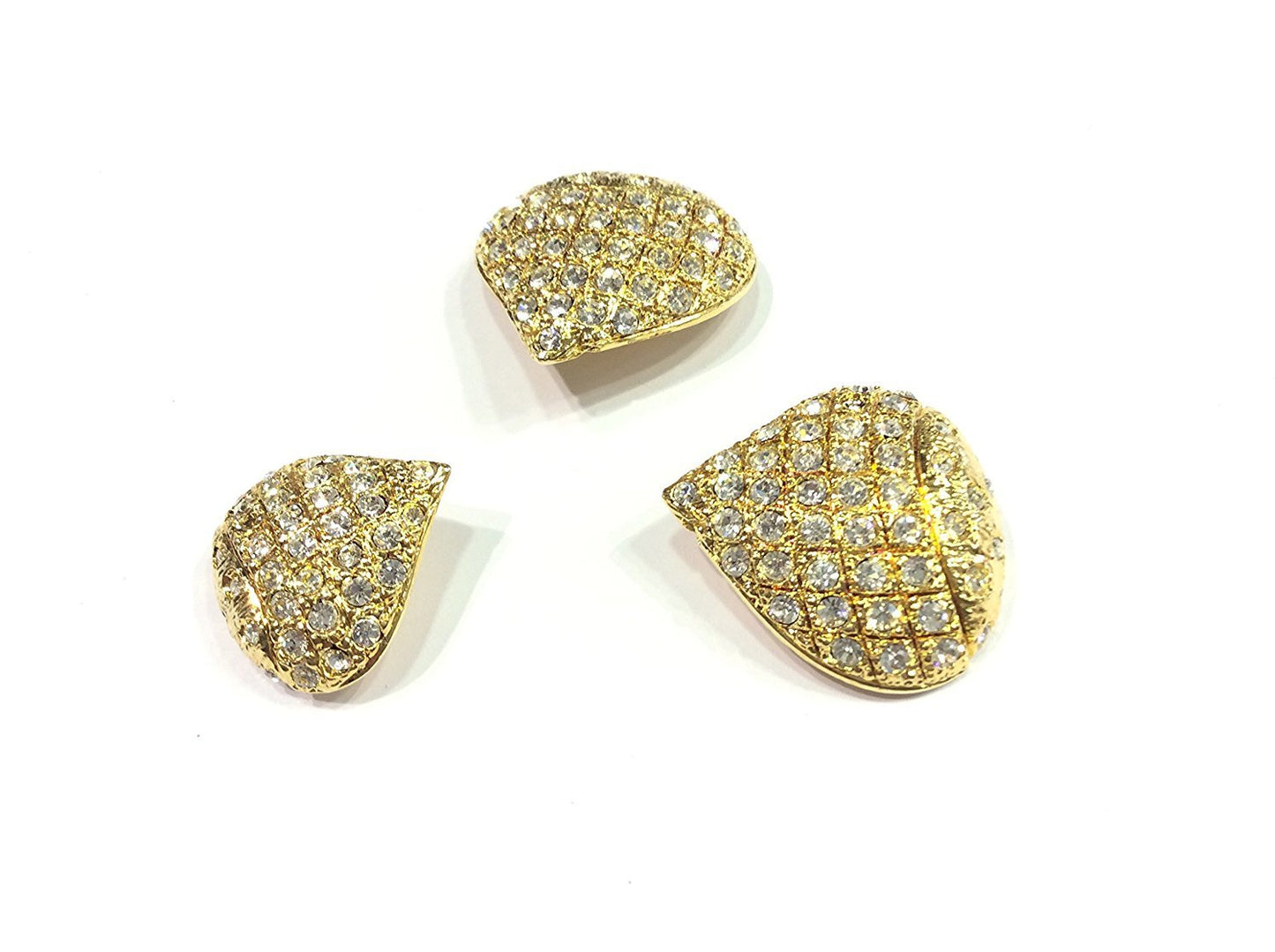 BOTTONE GIOIELLO CUORE ORO & STRASS CM 2