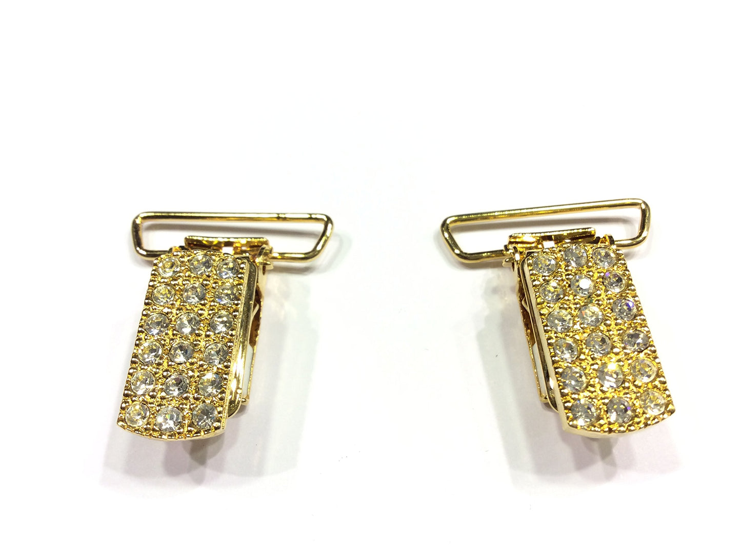 MG CLIPS BRETELLE DONNA GIOIELLO STRASS ORO CM 2,5 2 PEZZI