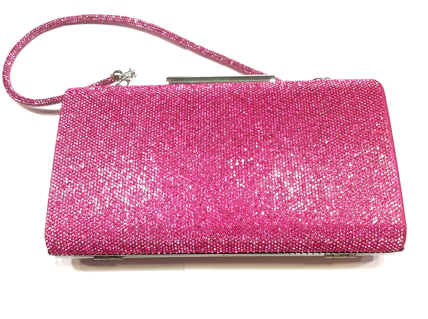 FILMODA Pochette Donna Clutch Cerimonia Borsa da Sera con strass fuxia,Borse a Tracolla Piccola, Con Catena Crossbody Busta Elegante Cocktail Festa Nuziale Borsetta, Oro