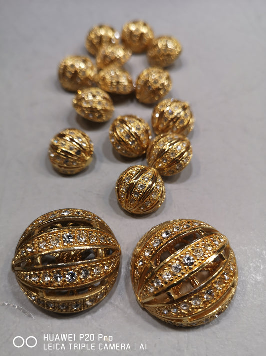 set 15 pezzi da collezione DE LIGUORO MILANO biglia oro e strass