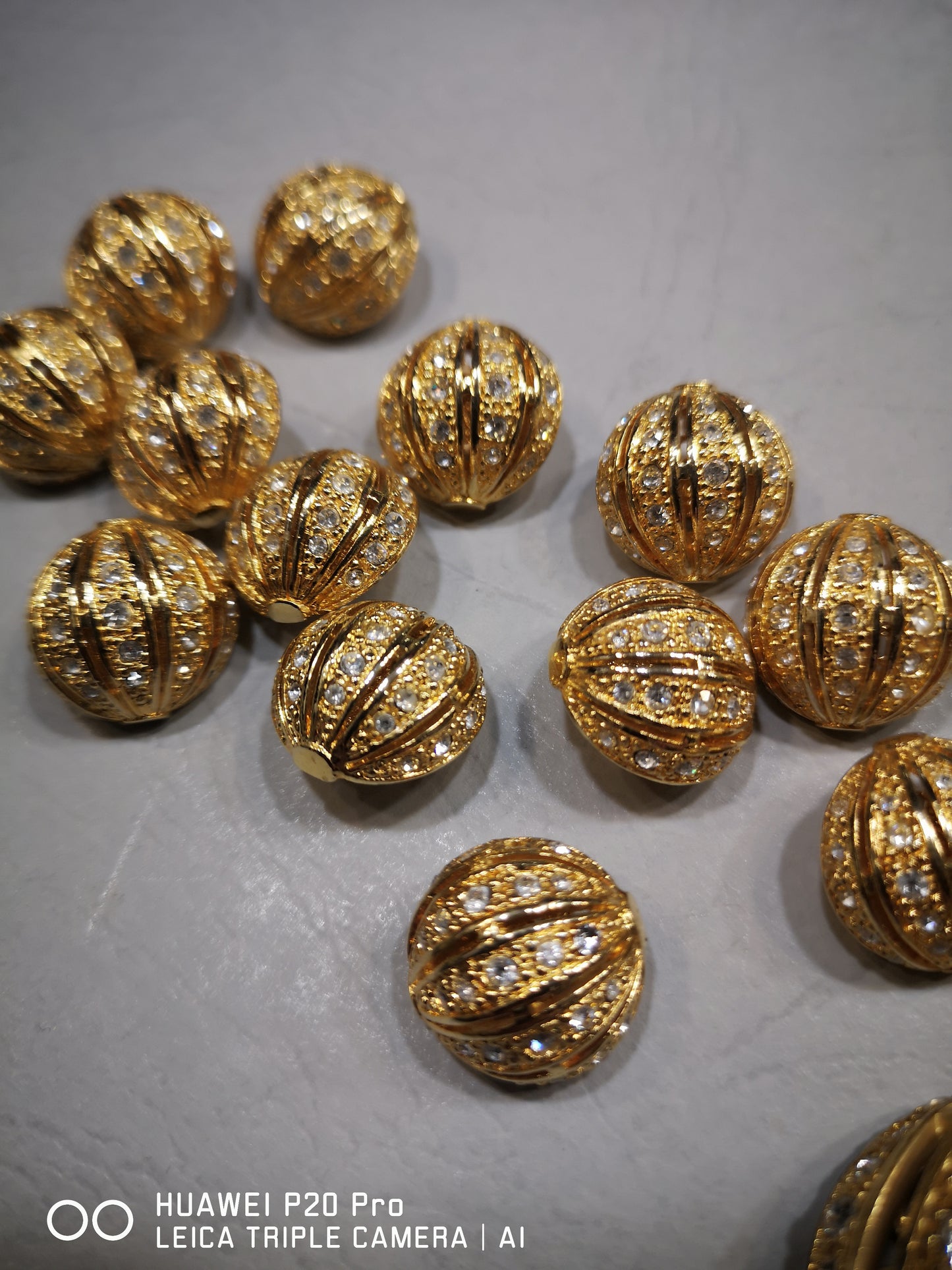 set 15 pezzi da collezione DE LIGUORO MILANO biglia oro e strass